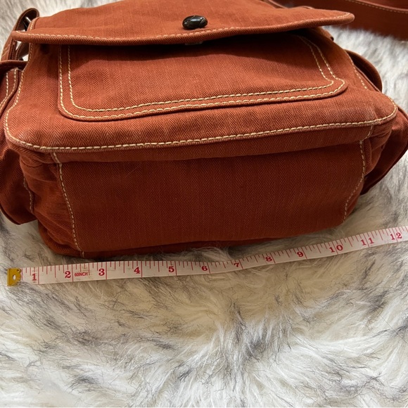 Fossil Canvas Brown Crossbody Shoulder Messenger Bag - Picture 12 of 14